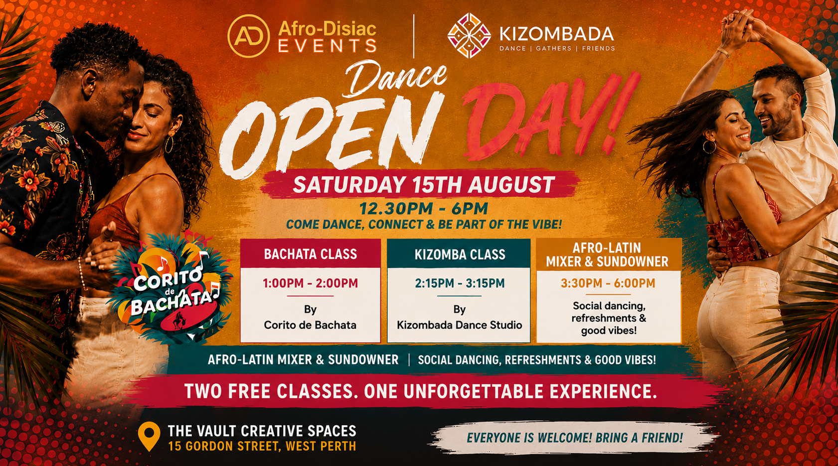 AfroDisiac's Open Day: Free Dance Classes and Sundowner Social